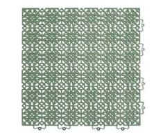 andiamo Kunststofffliese Bodenfliese Gartenfliese Terassenfliese Balkonfliese Innen- und Außenbereich Wasserdurchlässig wetterfest langlebig 38 x 38 cm, Set: 14 Fliesen 2 m², grün