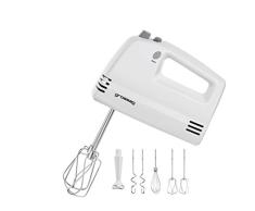 GROSSAG Handmixer HM 15 - 4 in 1 - Inklusive Stabmixer-Aufsatz, Schneebesen, Rührbesen, Knethaken - 300 Watt