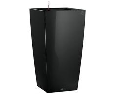 LECHUZA CUBICO Premium 50, Schwarz Hochglanz, Hochwertiger Kunststoff, Inkl. Bewässerungssystem, Herausnehmbarer Pflanzeinsatz, Für Innenraumbegrünung, 18166