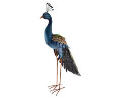 Green Jem Pfau Metall Garten Dekoration, Mehrfarbig, 66 x 38 x 96 cm