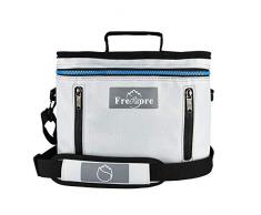 Freshore Isolierte Mittagessen Kühltasche für Box Männer Wiederverwendbare Snack Food Beutel/Reise Strand Camping Flasche Korkenzieher Kit Utensilien Tote (Hellgrau)