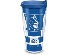 Tervis 1324859 Duke Devils Spirit Isolierbecher mit Wrap und blauem Reisedeckel, 473 ml, Tritan, transparent Blauer Deckel 24 oz farblos