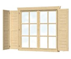 SKAN HOLZ Fensterläden für Doppelfenster Gartenhäuser - Zubehör, natur, 2.5 x 57.5 x 123.5 cm
