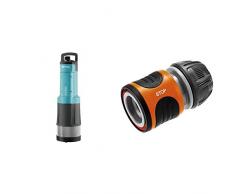 GARDENA Comfort Tauch-Druckpumpe 6000/5 automatic: Tauchpumpe mit 6.000 l/h Fördermenge & Wasserstop 13 mm (1/2) und 15 mm (5/8): Steckverbinder mit Aquastop, Powergrip, hohe Schlauchhaltekraft