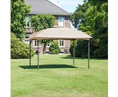 greemotion Pavillon Lincoln - Gartenpavillon 3x3 m Partyzelt/Festzelt Braun Gartenzelt mit Metall-Rahmen - Pavillondach beschichtet