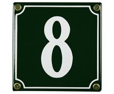 Buddel Bini Wetterfestes Emaille Hausnummernschild 8 12 x 12 cm, sofort lieferbar, grün