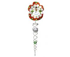 Spin-Art Windspiel Crystal Tail Snowman, rot, 14 x 5 x 27 cm, CTSM0803