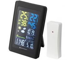 Bresser Meteo NBF Colour DCF mit Außensensor Funkwetterstation, Schwarz, 18,5 x 2,7 x 12 cm