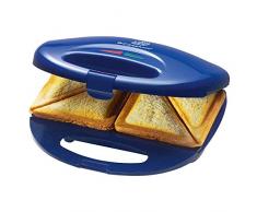 Bomann ST 5016 CB Sandwichtoaster, 3-eckige Sandwichplatten, automatischer Temperaturregler, mit 2 Kontrollleuchten, Antihaftbeschichtung, Überhitzungsschutz, blau