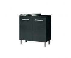 PELIPAL 311 Mainz Waschbeckenunterschrank, Holzdekor, Anthrazit Glanz, 33,0 x 60,0 x 62,0 cm