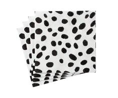 Caspari 14590C Spots Paper Cocktail Napkins in Black, Per Package Papierservietten, gepunktet, Schwarz, 20 Stück, Papier
