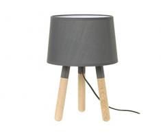 Present Time LM1039 Tischleuchte Orbit, Holz, 25 W, E14, grau, 32 x 22 x 22 cm