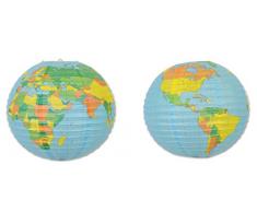 Beistle 54754 2-teiliges Globe Laternen, 39,1 cm, Papier, mehrfarbig