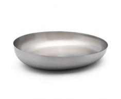Silberne ovale Edelstahl Obstschale 30 cm