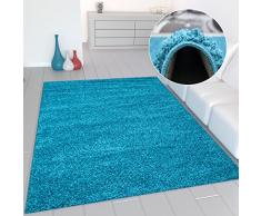 Prime Shaggy Teppich Farbe Türkis Hochflor Langflor Teppiche Modern für Wohnzimmer Schlafzimmer - VIMODA, MaÃe:200x280 cm