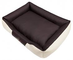 HobbyDog R5CEPBEB7 Hundebett/Sofa / Korb Cesar Perfect Kunstleder, Kodura, beige/braun, Größe R5, 125 x 98 x 25 cm