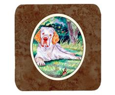 Caroline s Treasures 7113 FC für Warnschild Clumber Spaniel Schaumstoff Untersetzer (4 Stück), 8,9 cm Multicolor