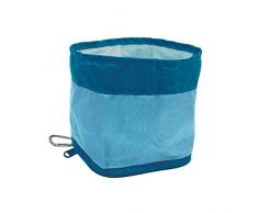 Kurgo zusammenklappbare und tragbare Futternapf Hund - Leckerlie Beutel - Faltbarer Hundenapf für Wasser oder Futter - mit Karabinerhaken und Verschluss - blau