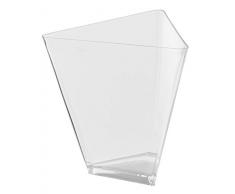 Exquisite Klar Kunststoff Mini Dessert Becher, plastik, farblos, Triangle - 24 Ct