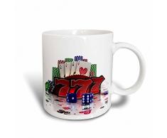 3dRose mug_155012_2 Casino concept with poker cards chips dice and slot style sevens Becher, keramik, ceramic