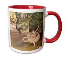 3dRose 61804_5 Edgar Degas Painting Take A Bow Of Ballerinas Keramiktasse, 325 ml, rot/weiß