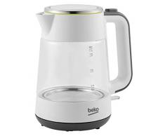 Beko WKM6321W Wasserkocher mit automatischer Abschaltung, 2400 W, 1,7 Liter, Glas