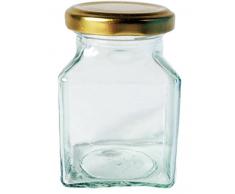 Nutleys 200 ml Einmachglas Einmachgläser, sechseckig, mit goldfarbenen Deckeln, mit 24 Stück