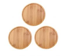 OYSIR 6 runde Bambus-Untersetzer Blumentopf-Untersetzer für Kaktus, Blumentopf, Blumentopf, Pflanzgefäß, Bonsai-Töpfe, ohne Pflanzentopf 6.1× 5.7×0.47inch