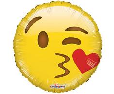 Northstar 62587 Folienballon, Emoji, küssendes Herz, 45,7 cm, mehrfarbig