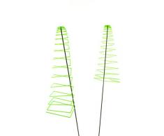Garten Bronder e.K. 10141.33 SunSpiro - Sonnenspirale - Square, 2-er Set Durchmesser 20 cm, Länge circa 70 cm, Schwingstab 1,25 m und Stecksystem Elvira, Made in Germany, grün