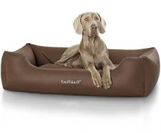 Knuffelwuff 13105 Leder Hundebett Sidney - Größe M - L, 83 x 63 cm, braun