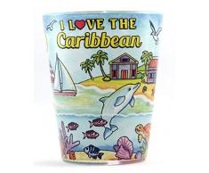 Karibik I Love The Caribbean Rundum Shot Glas AGC