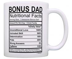 BONUS Dad Nährwert Fakten Label Geschenk Kaffee Becher Tee Tasse 11 ounce weiß
