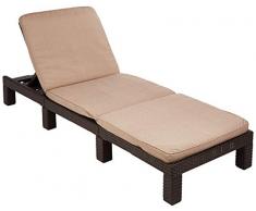 Allibert Daytona SL Sonnenliege, Brown/Taupe (Poly Cotton Cushion)