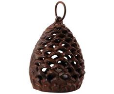 Esschert Design Laterne Tannenzapfen, Windlicht, Gartenlaterne, Balkonlaterne, inkl. Ring zum Aufhängen, groß, Höhe 23 cm, Durchmesser 15 cm