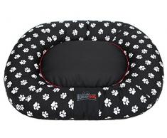 Hobbydog Hundebett Hundesofa Hundekorb Tierbett Verschiedene Größen und Farben - Ponton Prestige (XXL - 100cm x 120cm x 15cm, 2 - schwarz mit weissen Pfoten)