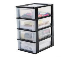 Iris Organizer Chest OCH-2004 Schubladencontainer-/schrank, Kunststoff, schwarz/transparent, 35,5 x 26 x 49 cm
