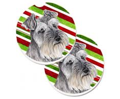 Caroline s Treasures Schnauzer Zuckerstange Weihnachts Set von 2 Tasse Halterung Auto Untersetzer sc9353carc, 2,56, multicolor