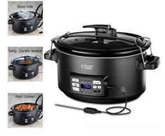 Russell Hobbs 3in1 Multikocher (Sous Vide Garer/Slow Cooker/Schongarer, Bräter mit Kerntemperatursensor) spülmaschinengeeigneter 6,5l Keramik-Gartopf,digitales Display,Temperaturanzeige,Timer,25630-56