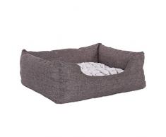 Hundebett Hundekissen Hundekörbchen mit Wendekissen meliert Größe M 80x60 cm Farbe grau
