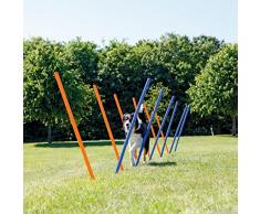 Trixie 3206 Dog Activity Agility Slalom, Kunststoff, ø 3 × 115 cm, 12 St., blau/orange