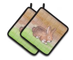 Caroline s Treasures bb7410pthd Kaninchen Watercolor verziert Topflappen, 19,1 x 19,1 cm Multicolor