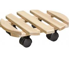 WAGNER Pflanzenroller PALETTI Ø 30 cm I Pflanzenroller für Innenbereich, BUCHE Natur I Blumenroller aus FSC-Massivholz I Kübelroller aus Holz I Tragkraft 100 kg I Made in EU – 20031801