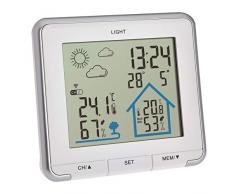 TFA Dostmann Wetterstation Funk Life, digitale Funkwetterstation, Luftfeuchtigkeit, Temperatur, mit Hintergrundbeleuchtung, Wettersymbole, weiß