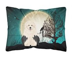 Carolines Treasures BB2286PW1216 Halloween Gruseliger Alter englischer Schäferhund, Leinenstoff, dekoratives Kissen, 30,5 cm H x 40,6 cm B, Mehrfarbig