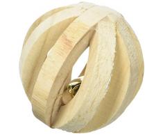 Trixie Holz Lamelle Ball mit Glocke, 6 cm