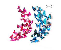 36 Stück 3D Schmetterling Kühlschrank Magnete Kühlschrank Wand Decor Art Decor Handwerk Home Party Dekoration (schwarz, weiß, rot) 2 colors