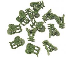 Connex Orchideen-Clips - Praktisches Set mit 12 Stück - Zur einfachen Befestigung von Orchideen - Mit dekorativem Blumenmuster - Grün/Pflanzenklammern/Pflanzenclips / FLOR78810