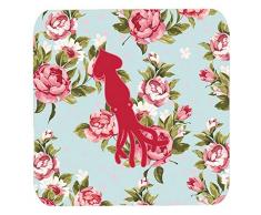 Caroline s Treasures bb1096-rs-bu-fc Squid Shabby Chic Blue Roses Schaumstoff Untersetzer (4 Stück), 8,9 cm H x 8,9 cm W, multicolor
