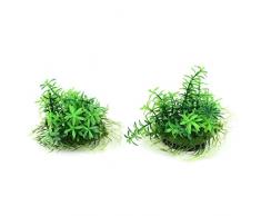 sourcingmap Kunststoff Künstliche Wasser Gras für Aquarium, 22 cm, grün